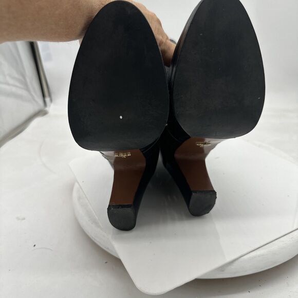 Pour La Victoire Women’s Black Leather Roslin Mid-Calf Buckle Boots Size 8M - Picture 5 of 8